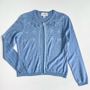 Vintage Casual Corner Annex Blue Sequin Cardigan